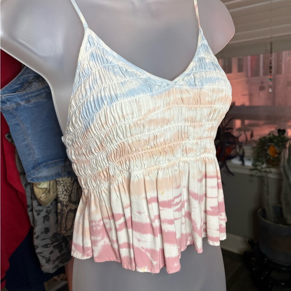 Women's Tie-Dye Ruched Cami Top